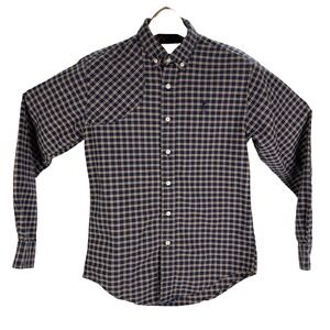 Ball & Buck Blue Red & Brown Plaid L/S Cotton Button Down Hunters Mens Small S‎